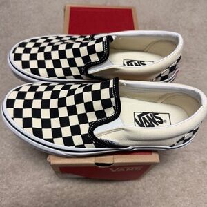 Vans Black and Cream Checkerboard Sneakers